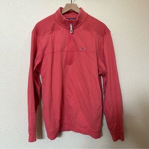 Vineyard Vines Quarter Zip Collegiate Shep Shirt, Men’s L - Jetty Red